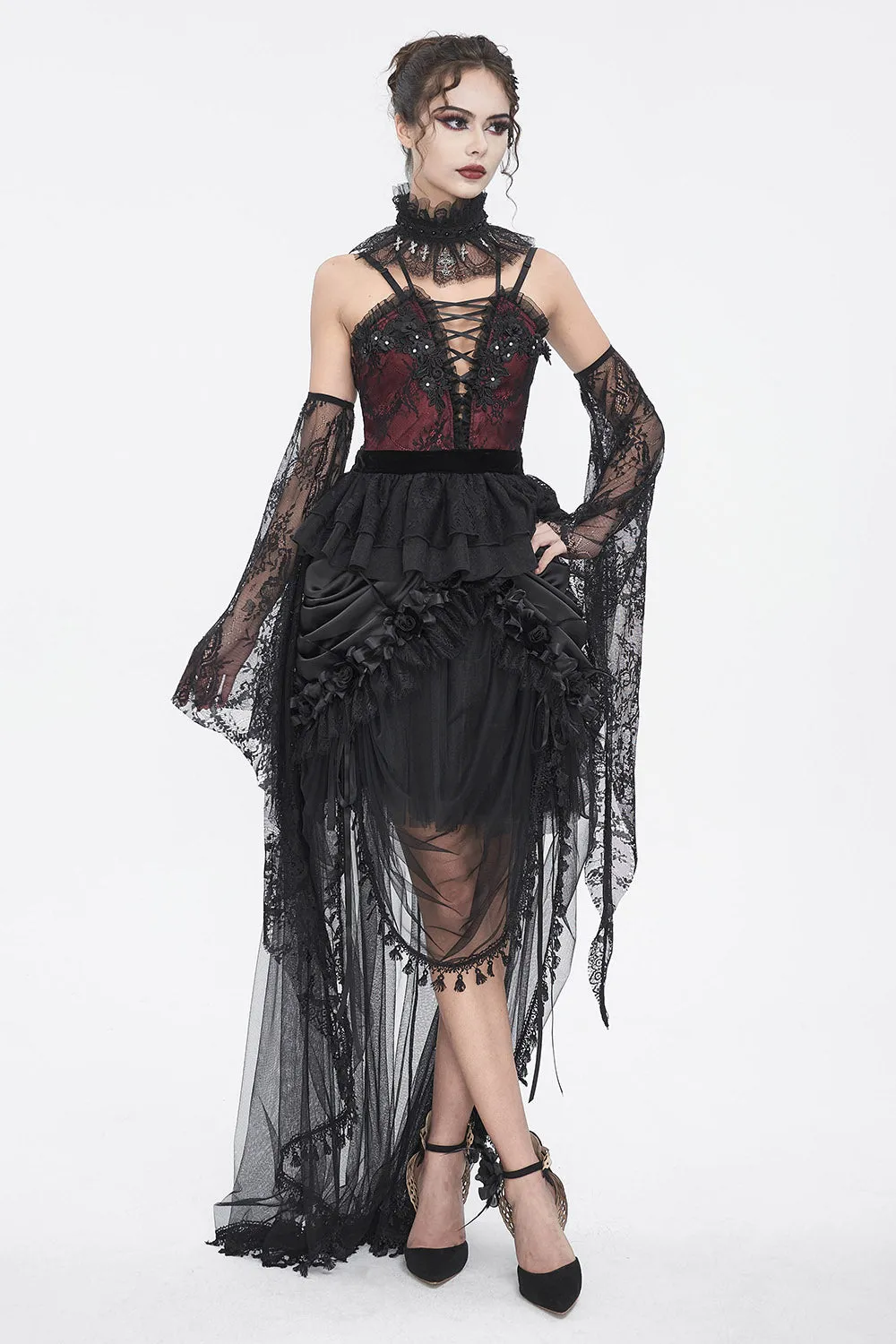 Antoinette Gothic Bustle Skirt with Train sold by Vampire Freaks