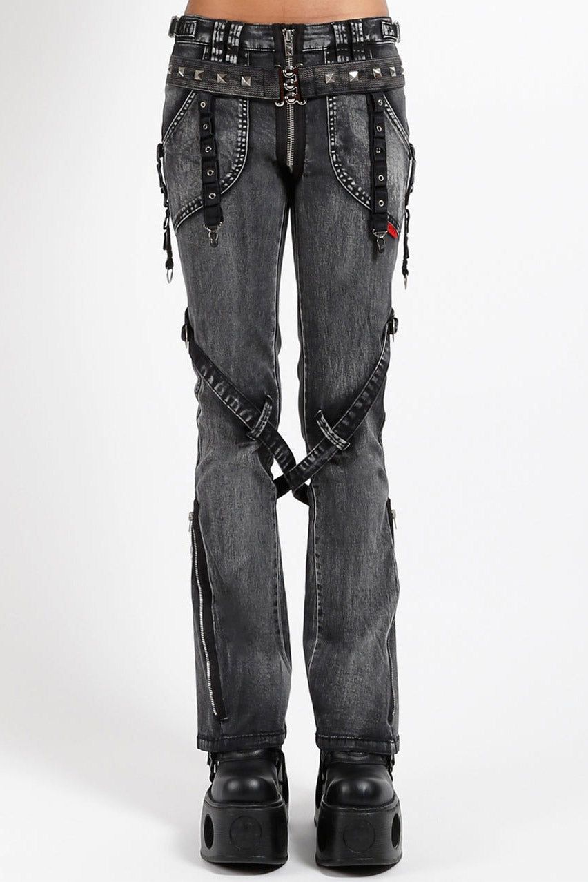 Tripp NYC Power Belt Pants [BLACK/BLEACH] | Parallel