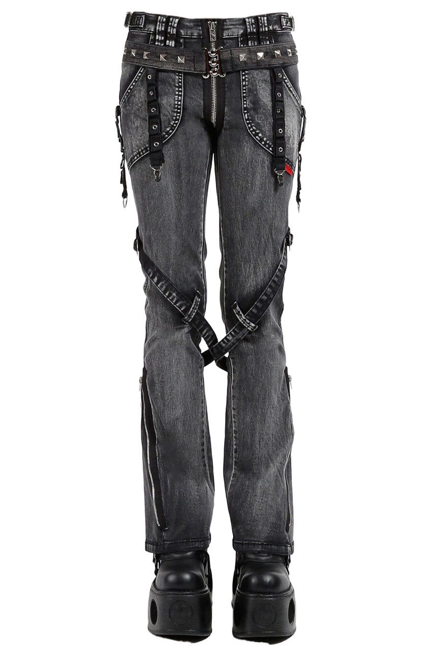 Tripp NYC Power Belt Pants [BLACK/BLEACH] | Parallel