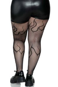 Flame Net Tights [Plus Size] [Black] sold by Vampire Freaks