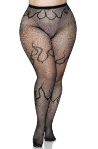 Flame Net Tights [Plus Size] [Black] sold by Vampire Freaks