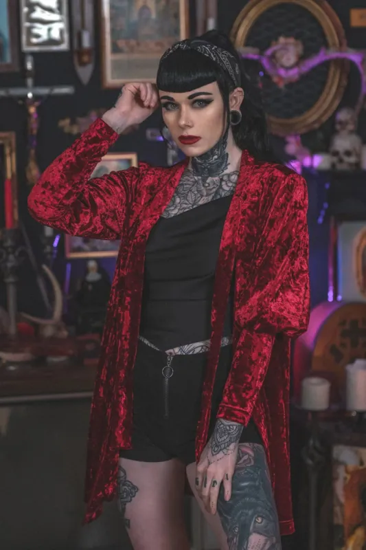 Hellfire Cardigan [RED] sold by Vampire Freaks