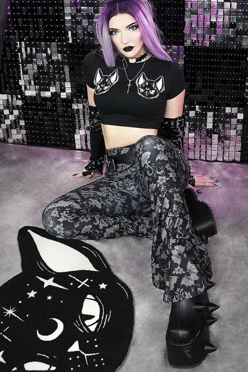 Victorian Damask Bat Hellz Bellz Bell Bottoms sold by Vampire Freaks product image thumbnail 2