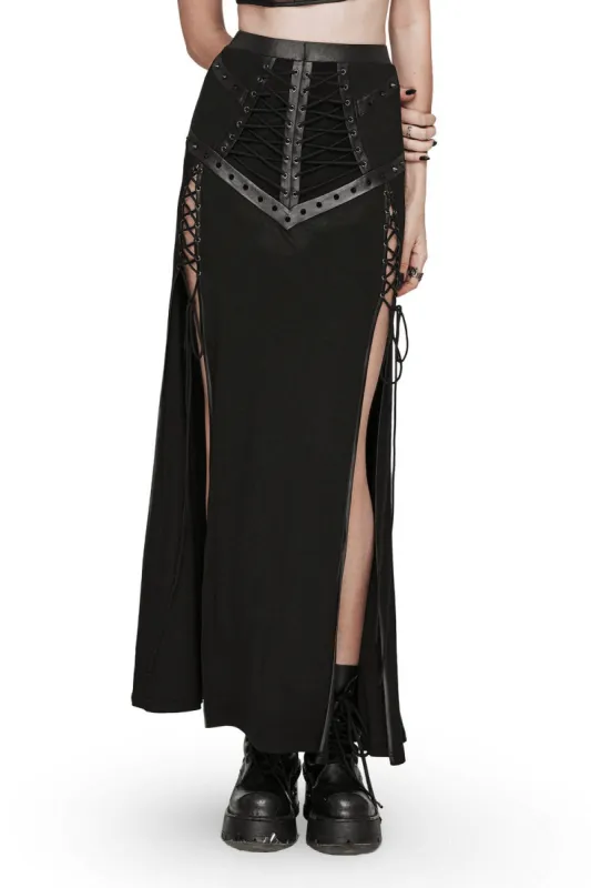 Punk Apothecary Slit Maxi Skirt sold by Vampire Freaks