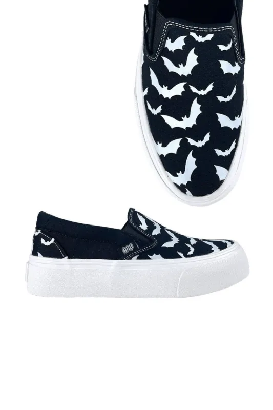 Chill Bat Platform Sneakers [BLACK/WHITE] sold by Vampire Freaks