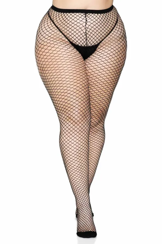 Forebode Fishnet Tights [PLUS SIZE] sold by Vampire Freaks