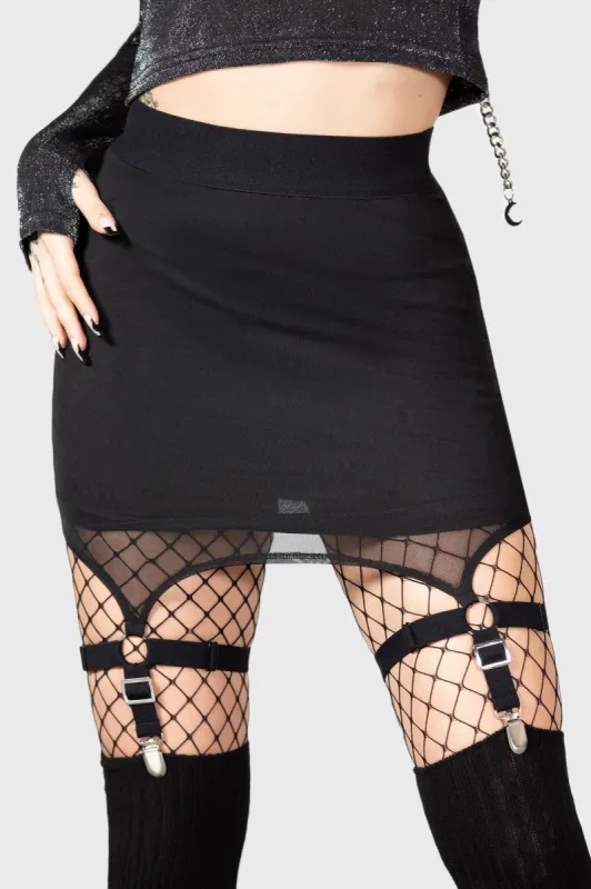 Cassandra Mini Skirt [BLACK] sold by Vampire Freaks