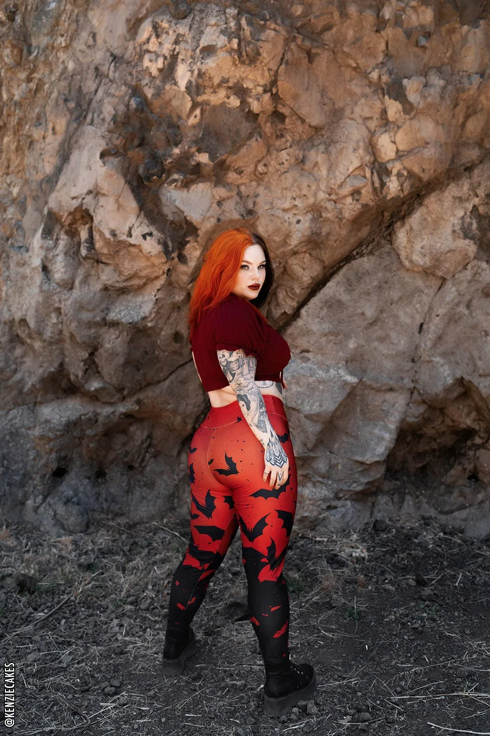 Blood Bat Pocket Leggings sold by Vampire Freaks product image thumbnail 4