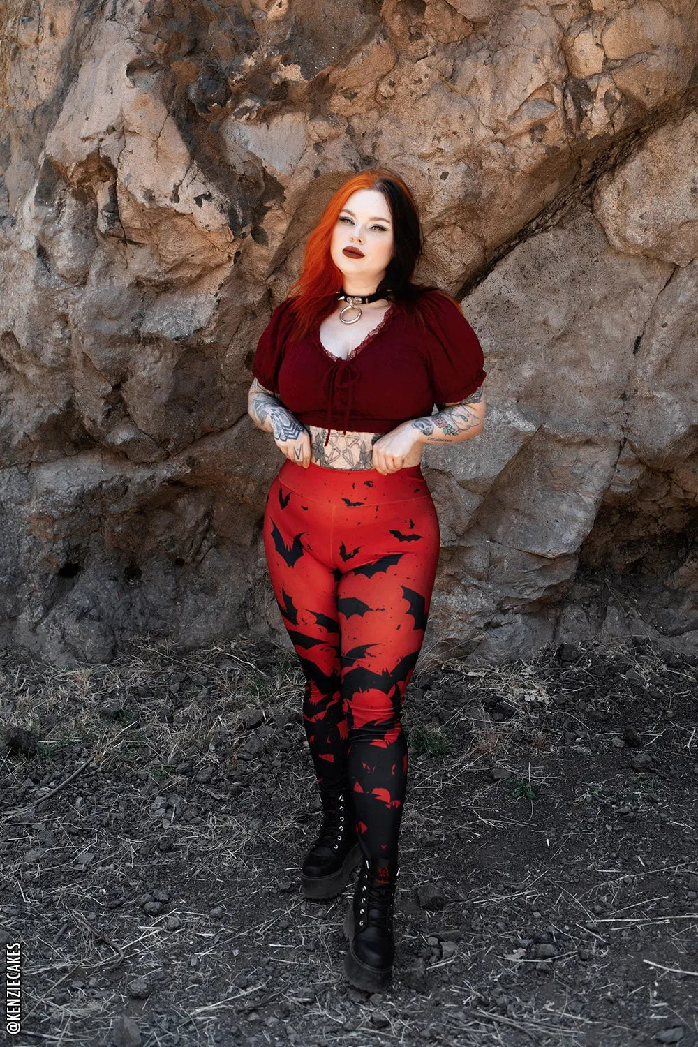 Blood Bat Pocket Leggings sold by Vampire Freaks product image thumbnail 3
