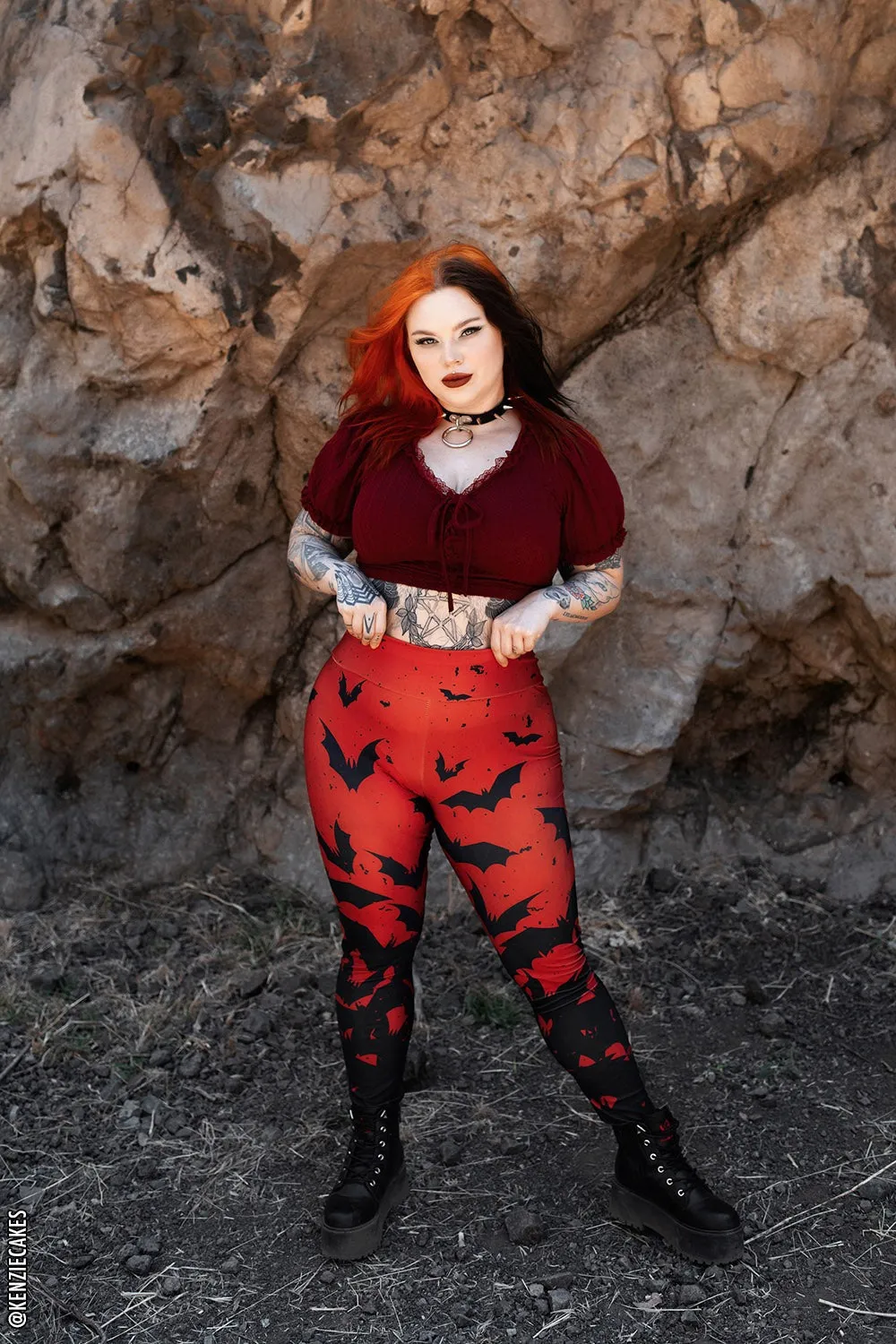 Blood Bat Pocket Leggings sold by Vampire Freaks product image thumbnail 2