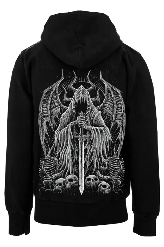 Angel of Death Hoodie [Gray] [Zipper or Pullover] sold by Vampire Freaks