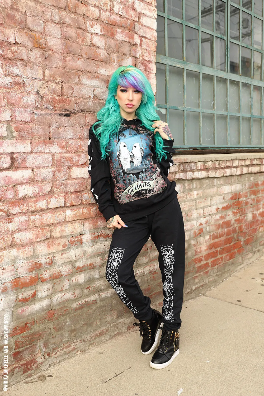 Spiderweb Joggers sold by Vampire Freaks product image thumbnail 4