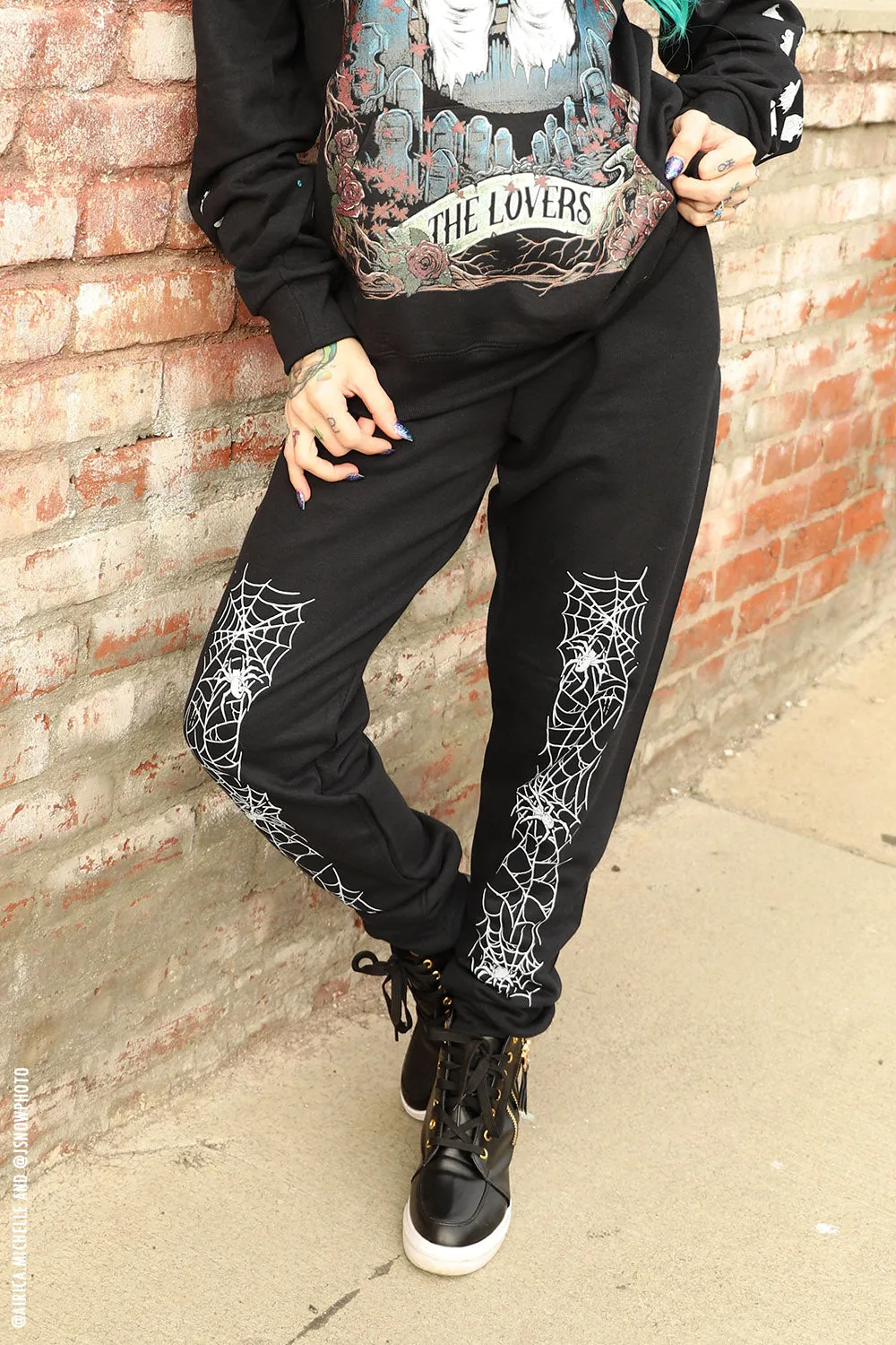 Spiderweb Joggers sold by Vampire Freaks product image thumbnail 5