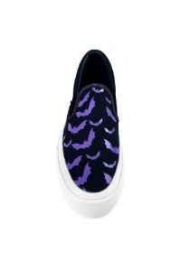 Chill Bat Platform Sneakers [BLACK/PURPLE] sold by Vampire Freaks