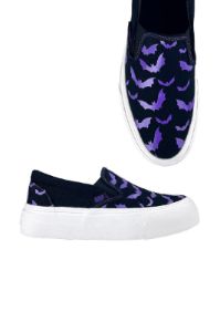 Chill Bat Platform Sneakers [BLACK/PURPLE] sold by Vampire Freaks
