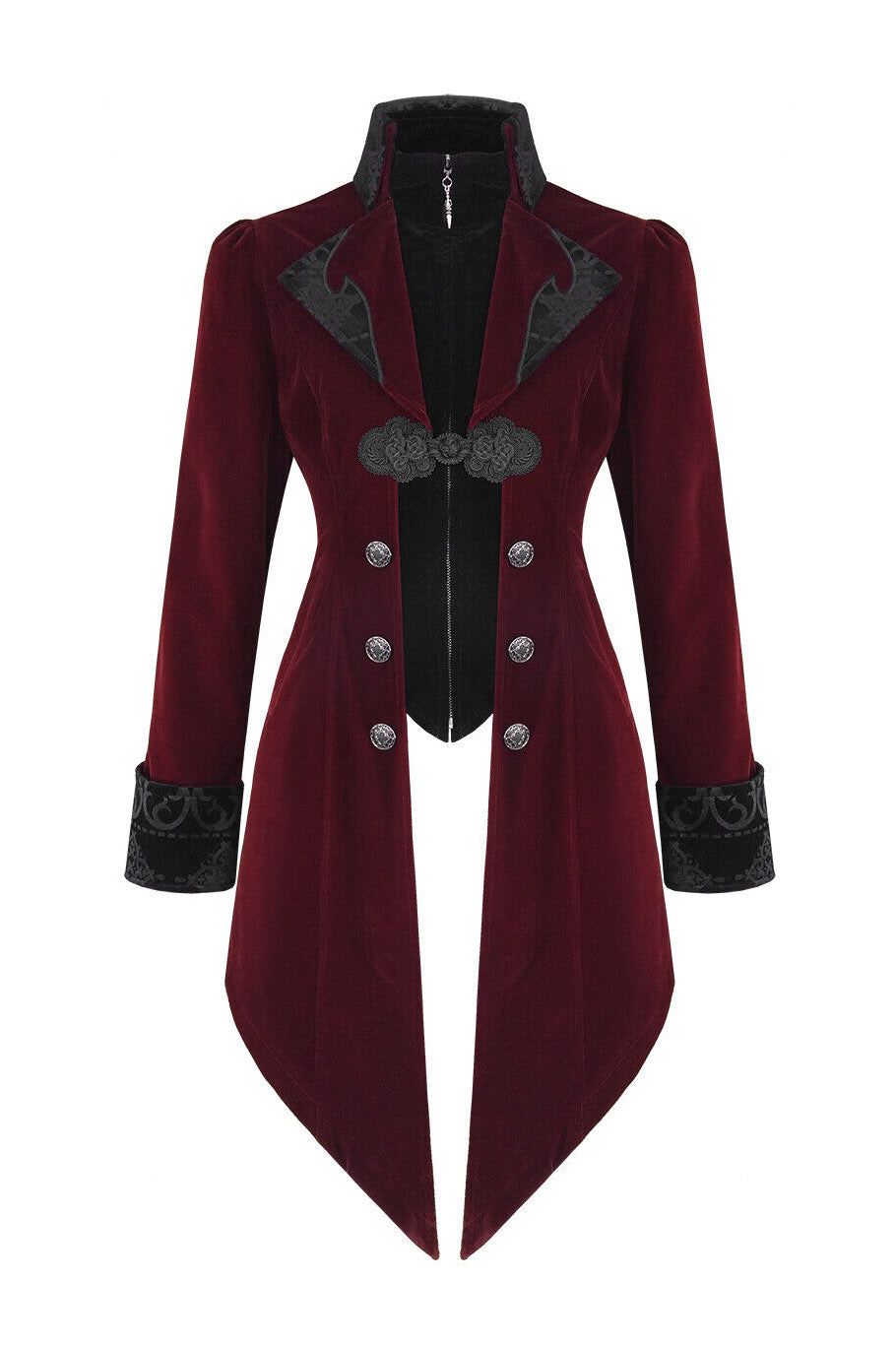 Crimson Blood Victorian Goth Coat sold by Vampire Freaks product image thumbnail 4