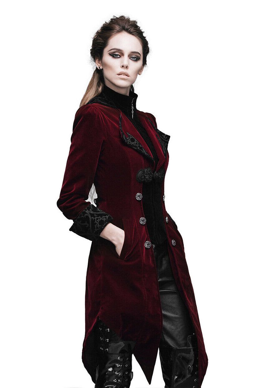 Crimson Blood Victorian Goth Coat sold by Vampire Freaks product image thumbnail 2