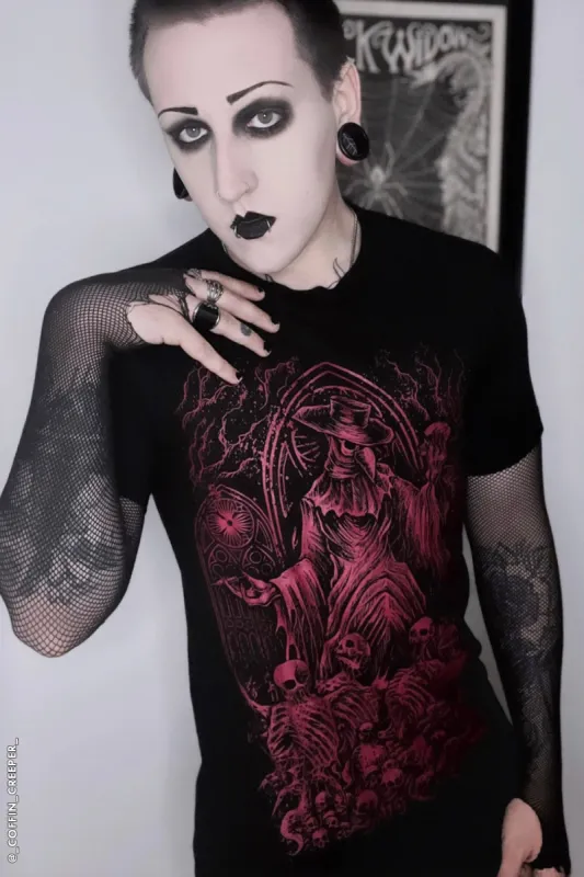 Plague Doctor Cathedral T-shirt [WINE] sold by Vampire Freaks