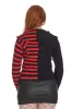 Shiori Half and Half Zippered Hoodie [BLACK/RED] sold by Vampire Freaks