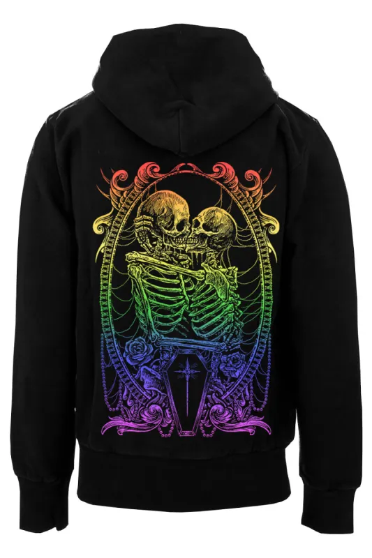 Pride Skeleton Love Hoodie [RAINBOW] sold by Vampire Freaks