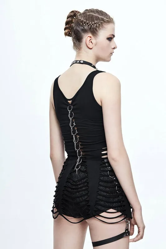 Mind My Piercings Shredded Top sold by Vampire Freaks