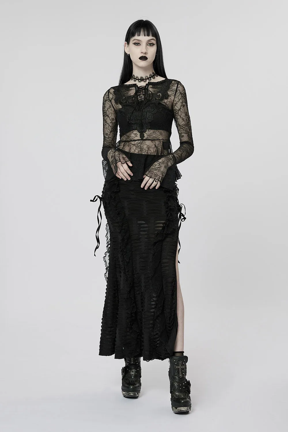 Wandering Spirit Ruffled Top sold by Vampire Freaks product image thumbnail 4