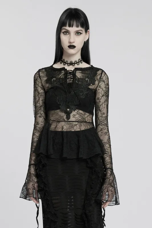 Wandering Spirit Ruffled Top sold by Vampire Freaks
