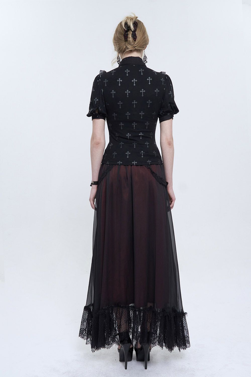 Romantic Goth Ruffled Top sold by Vampire Freaks product image thumbnail 5