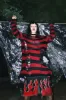 Red/Black Striped Distressed Sweater sold by Vampire Freaks
