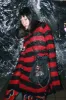 Red/Black Striped Distressed Sweater sold by Vampire Freaks