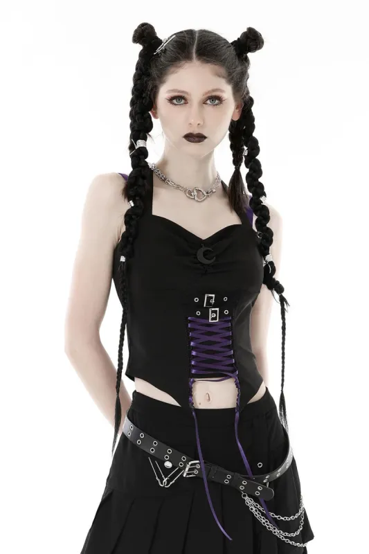 Moonhaunt Halter Crop Top sold by Vampire Freaks