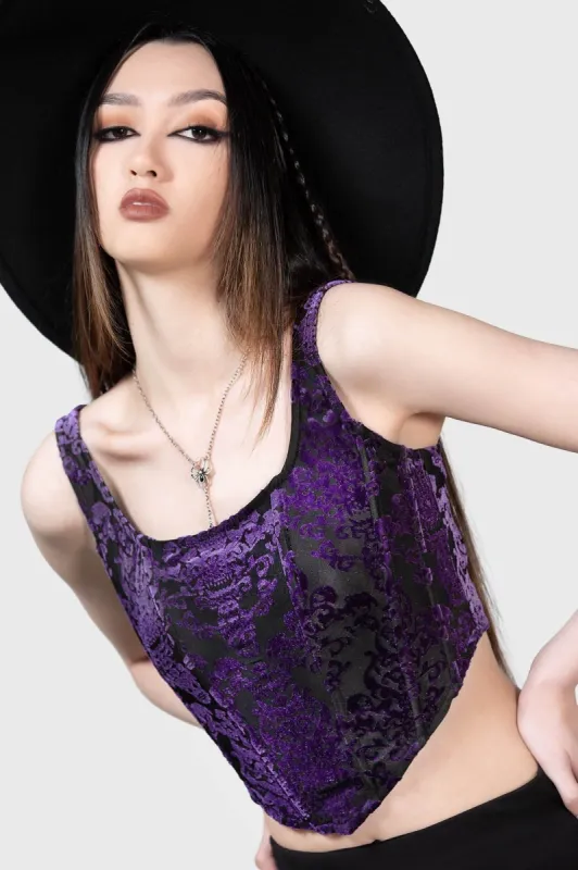 Snarl Corset Top [PURPLE] sold by Vampire Freaks