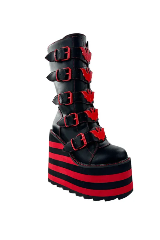 Dune Bat Platform Boots [BLACK/RED] sold by Vampire Freaks