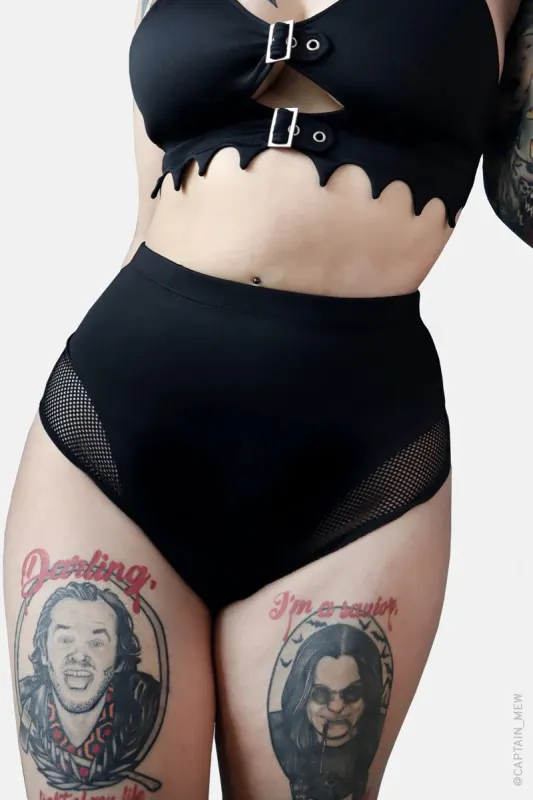 High Waisted Fishnet Bikini Bottoms sold by Vampire Freaks