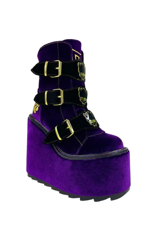 Dune Lo Clawdeen Platforms [PURPLE VELVET] sold by Vampire Freaks