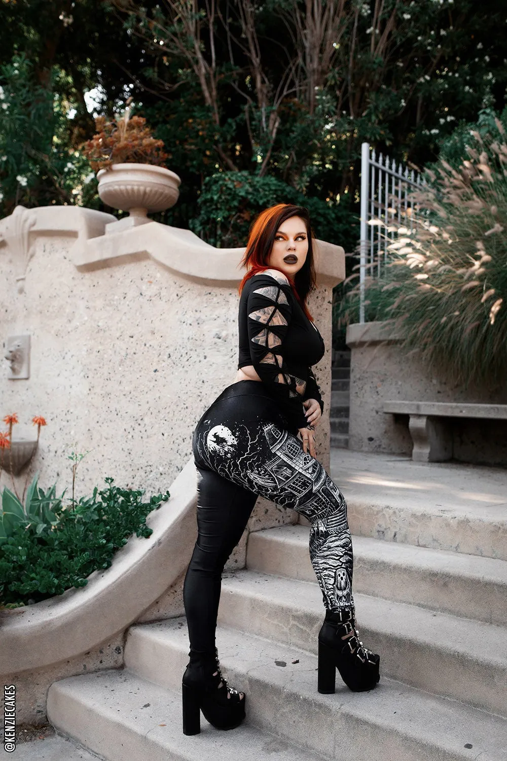 Gothic Haunted House Leggings sold by Vampire Freaks product image thumbnail 2
