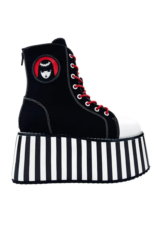Suspension Emily Platform Sneakers [BLACK/WHITE] sold by Vampire Freaks