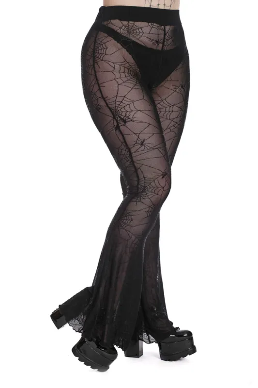 Spiderweb Mesh Flared Pants sold by Vampire Freaks