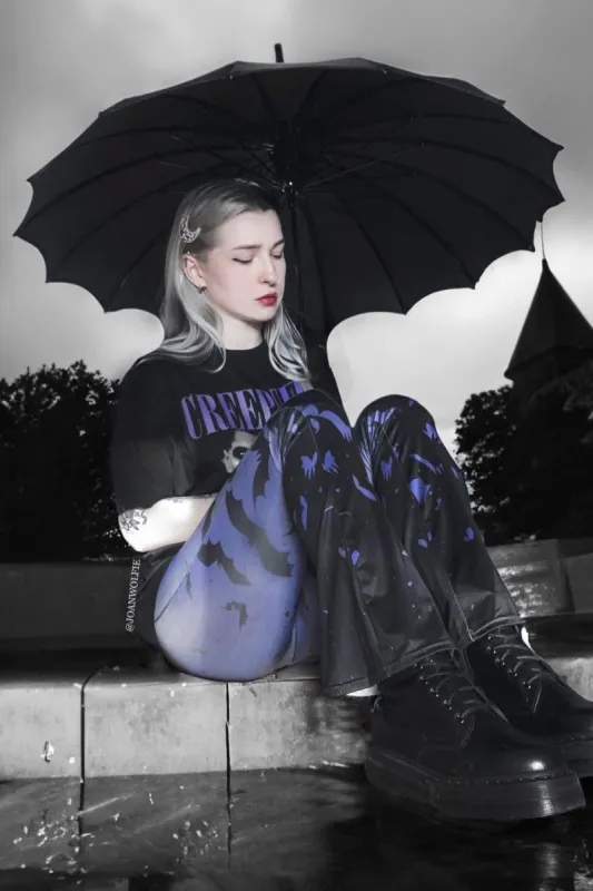 Nocturnal Flight Bat Flares [PURPLE/BLACK] sold by Vampire Freaks