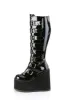 Deadly Hallows Wide-Calf Patent Platforms [SWING-815WC Boots] sold by Vampire Freaks