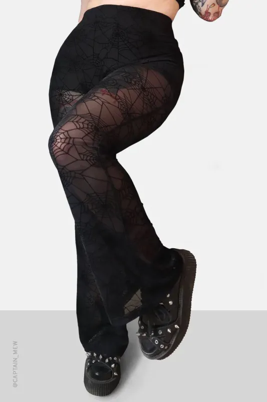 Spider Web Mesh Flare Pants sold by Vampire Freaks