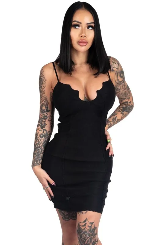 Black Gothic Bat Cup Dress sold by Vampire Freaks