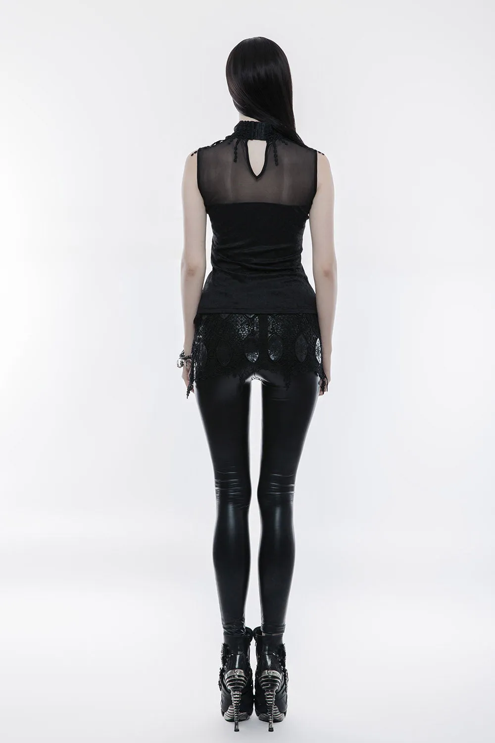 Night Ritual Embroidered Tank Top sold by Vampire Freaks product image thumbnail 5