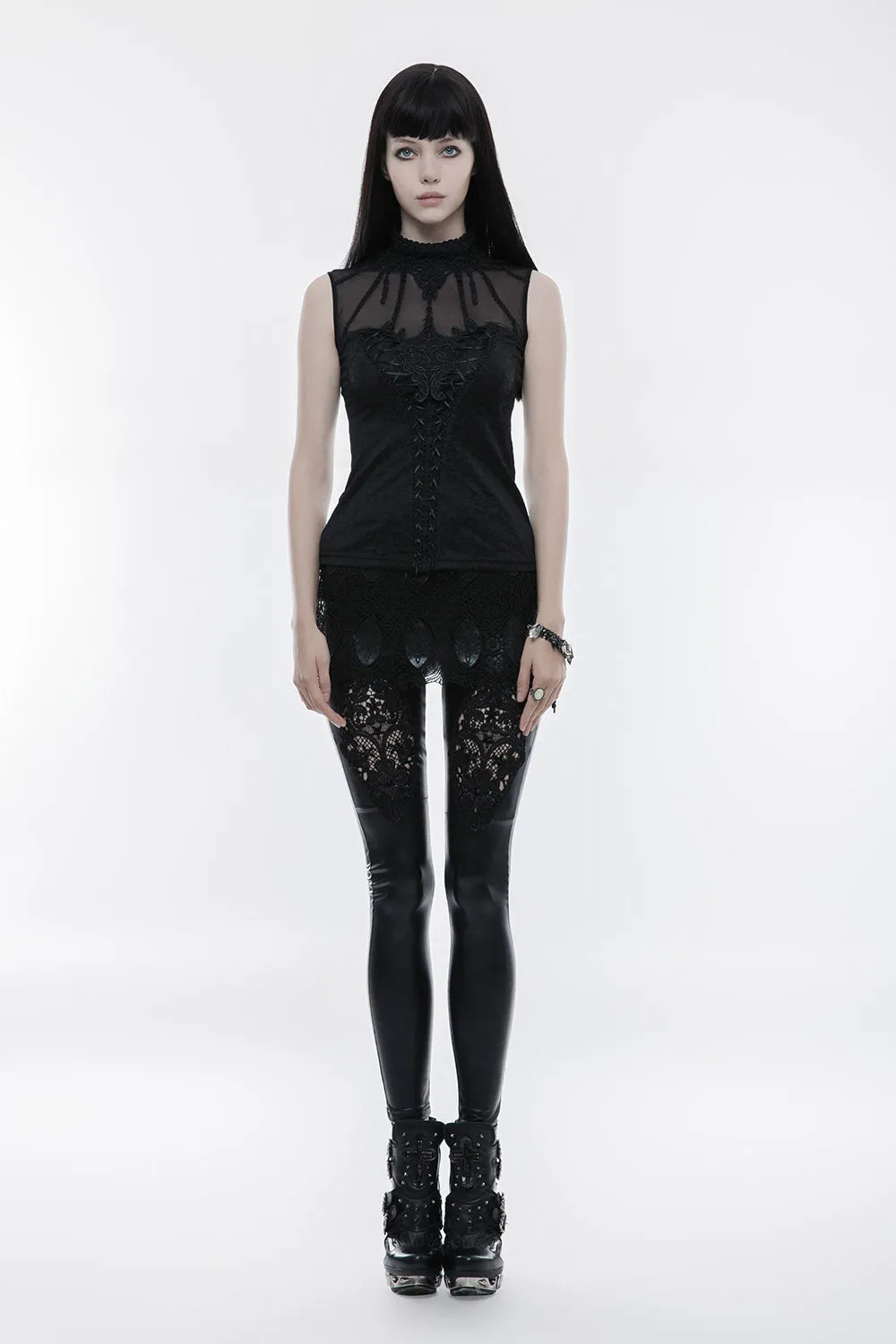 Night Ritual Embroidered Tank Top sold by Vampire Freaks product image thumbnail 3