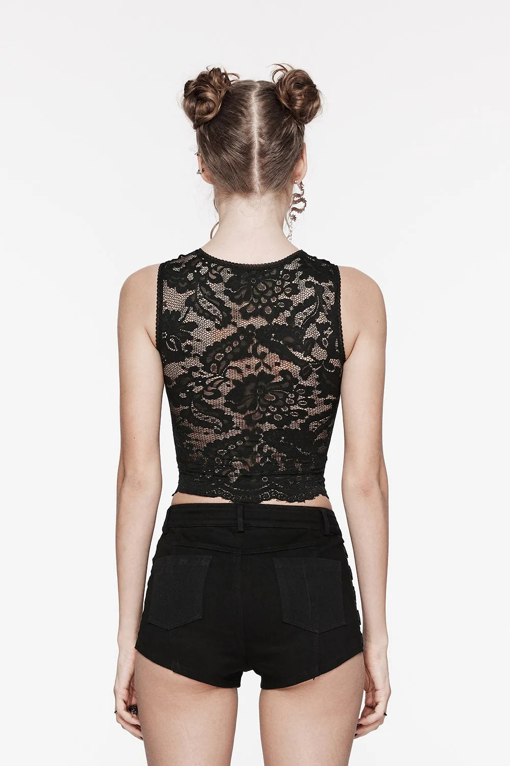 Forgive Me Father Gothic Cross Crop Top sold by Vampire Freaks product image thumbnail 4