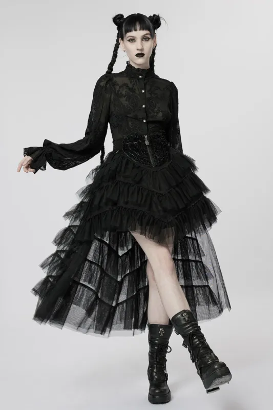 Black Tea Party Tulle Skirt [BLACK] sold by Vampire Freaks