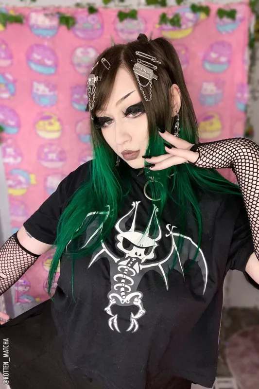 Batty Bones Crop Top sold by Vampire Freaks