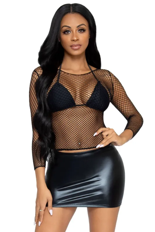 Black Soul Fishnet Top [BLACK] sold by Vampire Freaks