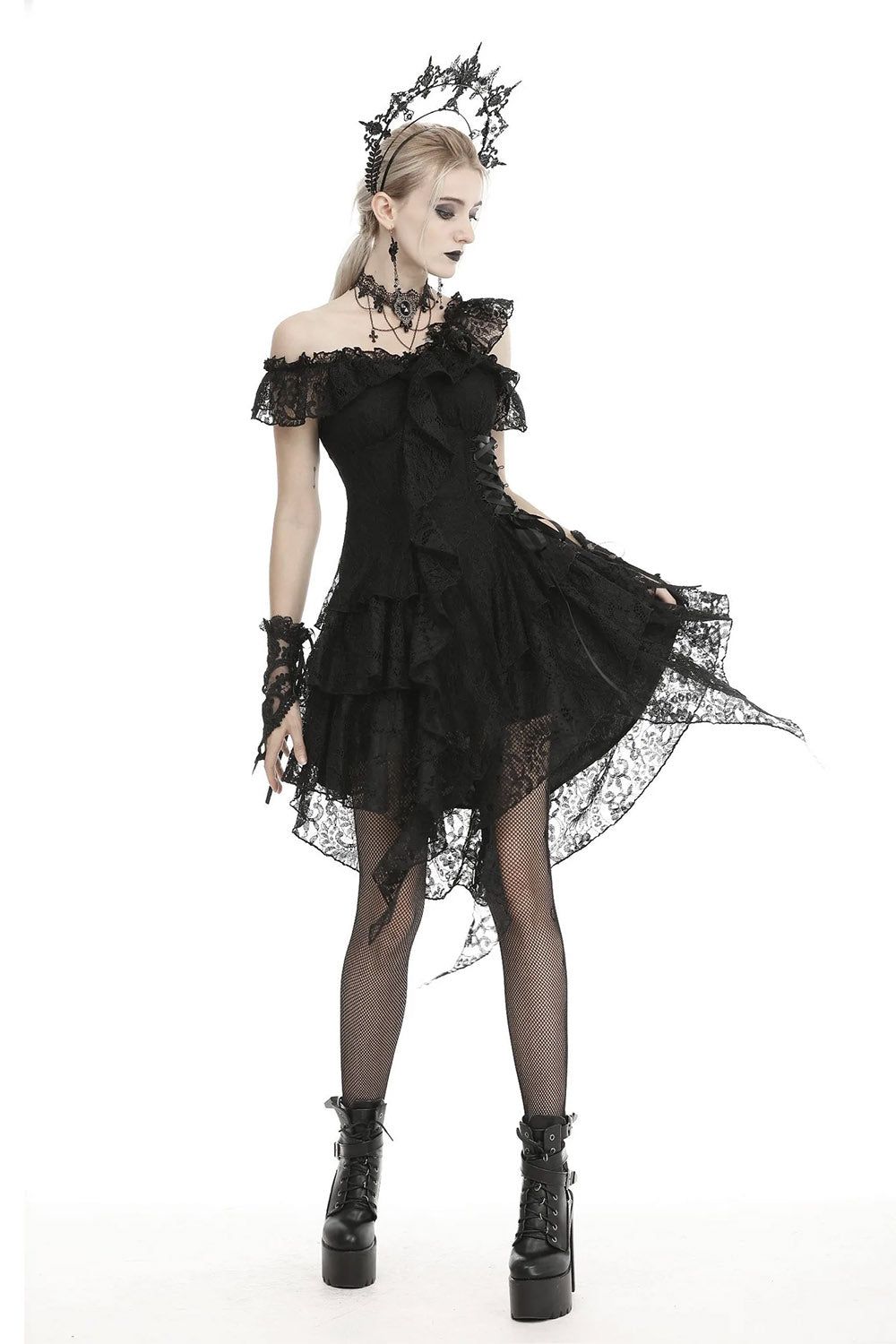Gothic Saintling Lace Dress sold by Vampire Freaks product image thumbnail 2