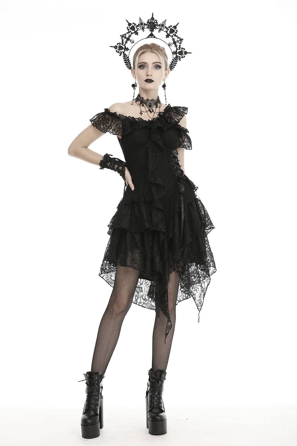 Gothic Saintling Lace Dress sold by Vampire Freaks product image thumbnail 5